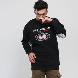 WU WEAR Globe Crewneck černá / melange šedá