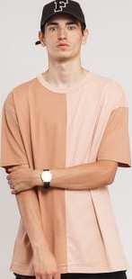 Urban Classics Oversize Harlequin Tee tmavě růžové / světle růžové