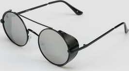 Jeepers Peepers Round Sunglasses stříbrné / černé