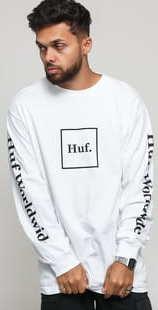 HUF Essentials Domestic LS Tee bílé