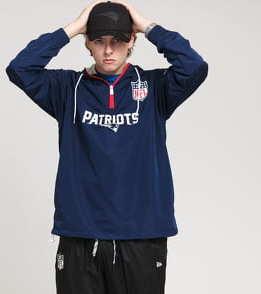 New Era NFL 1/4 Zip Windbreaker Patriots navy