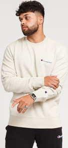 Champion Small Script Logo Crewneck béžová