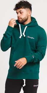 Champion Small Script Logo Hooded Sweatshirt tmavě zelená