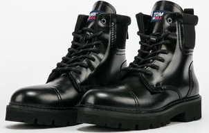 TOMMY JEANS Leather Fashion Pop Colour Boot black