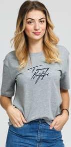 Tommy Hilfiger CN Tee SS Logo melange šedé