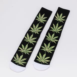 HUF Plantlife Melange Leaves Sock černé / melange zelené / bílé