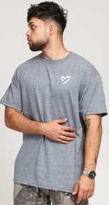 F*CK THEM Love Them SS Tee melange šedé