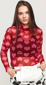 LAZY OAF Clearly In Love Top vínové / růžové