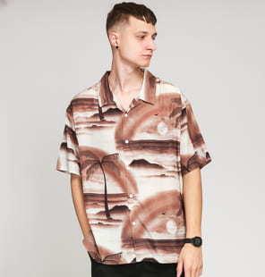Stüssy Island Shirt hnědá / béžová
