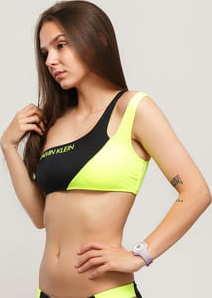 Calvin Klein One Shoulder Bandeau černé / neon žluté