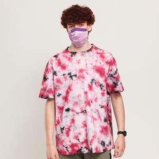 Urban Classics Black Tie Dye Oversized Tee bílé / vínové / černé