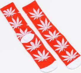 HUF Essentials Plantlife Socks tmavě oranžové / bílé