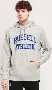 RUSSELL ATHLETIC Arch Logo Hoody melange šedá