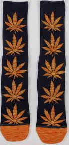 HUF Space Dye Leave Plantlife Socks navy / melange oranžové