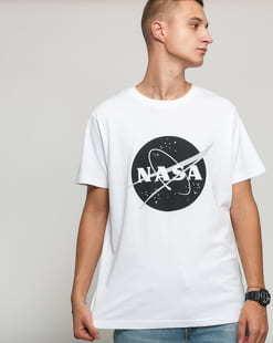 Urban Classics NASA Black-And-White Insignia Tee bílé