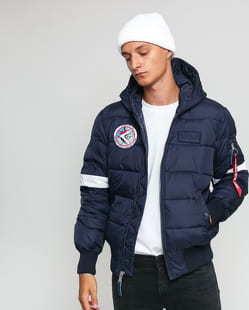 Alpha Industries Hooded Puffer FD NASA navy