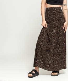 EDITED Harlee Skirt černá / hnědá / béžová