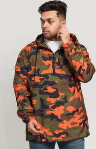 Urban Classics Camo Pull Over Windbreaker camo zelená / oranžová