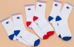 Champion 3 Pack Socks bílé / modré / červené