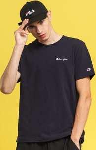 Champion Embroidered Logo Crewneck Tee navy