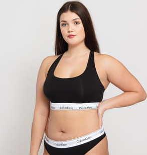 Calvin Klein Unlined Bralette Plus Size C/O černé