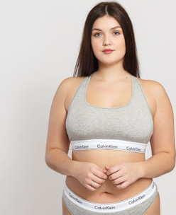 Calvin Klein Unlined Bralette Plus Size C/O melange šedé