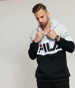 Fila Men Night Blocked Hoody melange šedá / černá / bílá