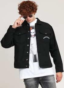 PLEASURES Manson Trucker Jacket černá