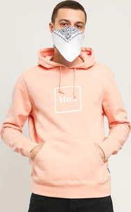 HUF Essentials Box Logo Hoodie růžová