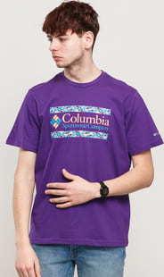 Columbia M Rapid Ridge Graphic Tee fialové