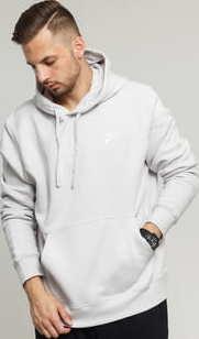 Nike M NSW Club Hoodie PO BB světle šedá