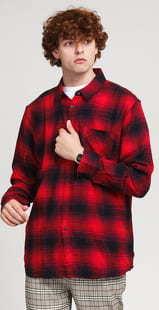 Urban Classics Oversized Checked Grunde Shirt červená / černá
