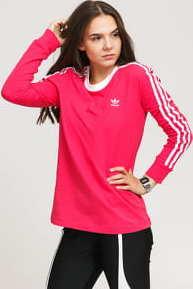 adidas Originals 3 Stripes LS tmavě růžové