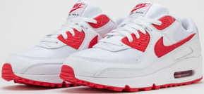 Nike Air Max 90 white / hyper red - black