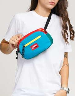 TOMMY JEANS Urban Tech 2 Way Bumbag zelená / modrá / červená / žlutá