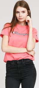 Champion Script Logo Crewneck Tee růžové