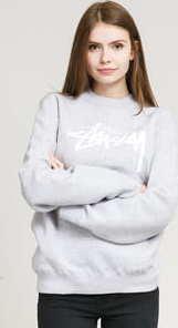 Stüssy Stock Crew melange šedá