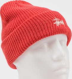 Stüssy Basic Cuff Beanie tmavě růžový