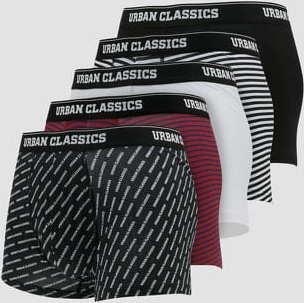 Urban Classics Boxer Shorts 5-Pack černé / bílé / vínové / navy