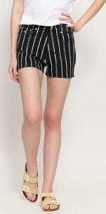 CALVIN KLEIN JEANS W High Rise Short da113 black wash stripe 30