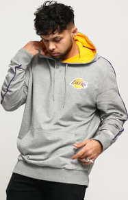 New Era NBA Piping Hoody LA Lakers melange šedá