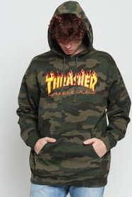 Thrasher Flame Hood camo zelená