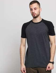 Urban Classics Raglan Contrast Tee melange tmavě šedé / černé