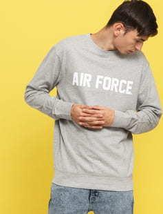 Urban Classics Air Force Lettering Crewneck melange šedá