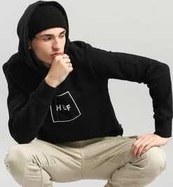 HUF Box Logo Hooded Sweatshirt černá