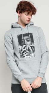 Urban Classics Wiz Khalifa Face Hoody melange šedá