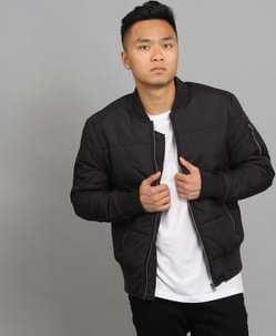 Urban Classics Basic Quilt Bomber Jacket černá