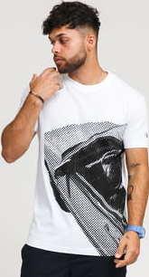 CALVIN KLEIN JEANS M Moto Photoprint SS Tee bílé / černé