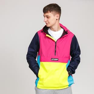 HUF Wave Anorak Jacket růžová / žlutá / světle modrá / navy