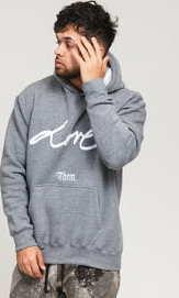 F*CK THEM Love Them Hoodie melange šedá